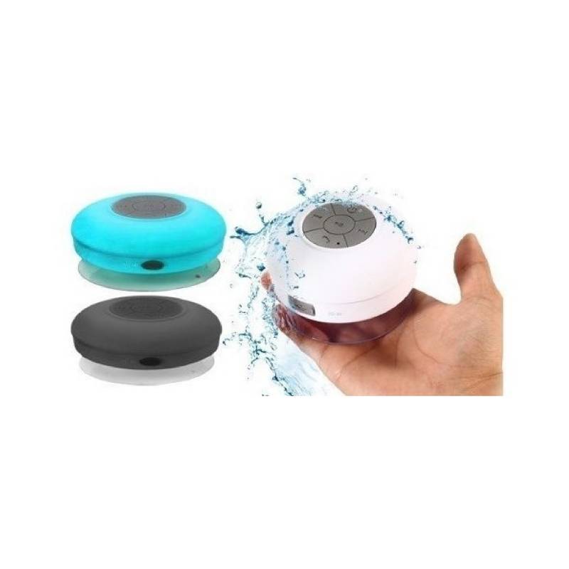 Parlante Bluetooth A Prueba De Agua (no Sumergible) Redondo Con Sopapa 3w - Batera 200ma Color Blanco - Global Electronics (caja X 100)
