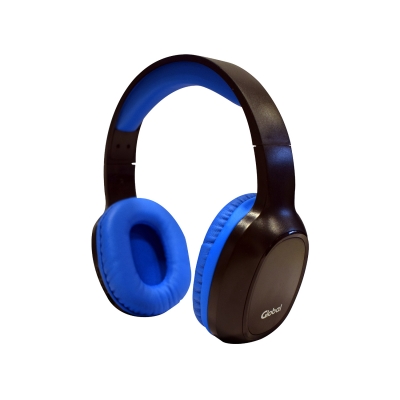 Auricular Bluetooth Inalambrico Stereo Color Negro/azul - Global Electronics (caja X 20)
