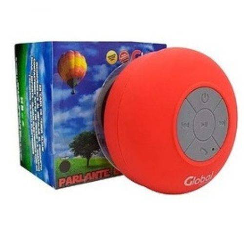 Parlante Bluetooth A Prueba De Agua (no Sumergible) Redondo Con Sopapa 3w - Batera 200ma Color Rojo - Global Electronics (caja X 100)