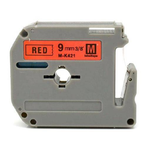 Cinta Rotuladora Compatible Brother Mk-421 Negro Sobre Rojo De 9 Mm X 8 Mts. - Global Electronics (caja X 1)