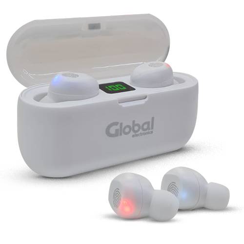 Auricular Bluetooth Inalmbrico Tws06  - Proteccin Batera Y Nivel Bajo De Batera 2:30hs - Tiempo De Uso - Color Blanco - Global Electronics (caja X 100)